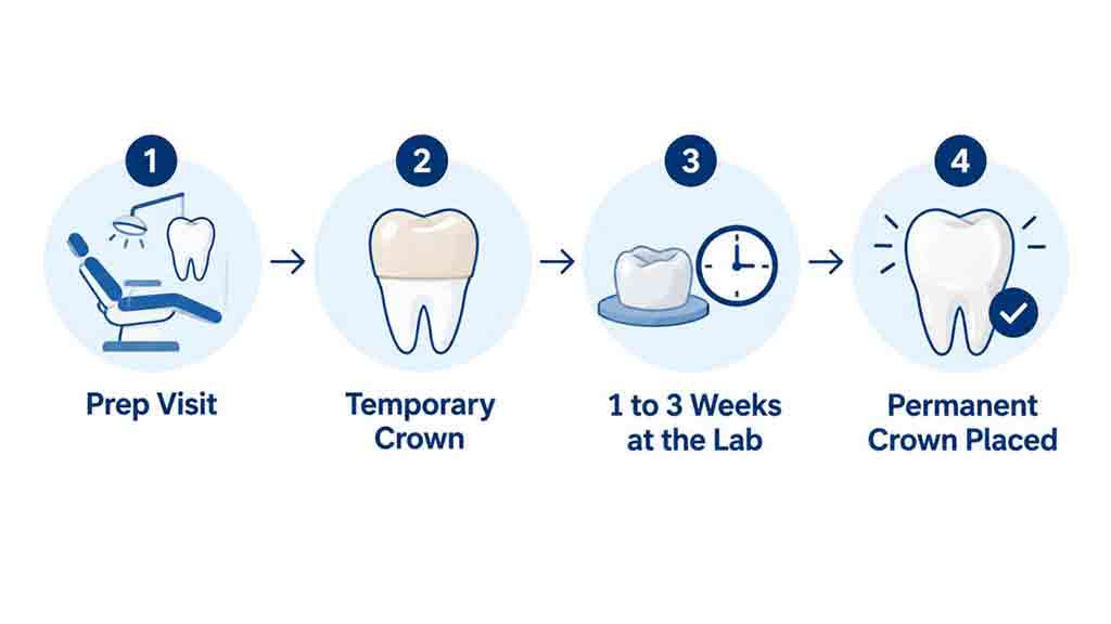 Temporary Crown vs Permanent Crown timeline