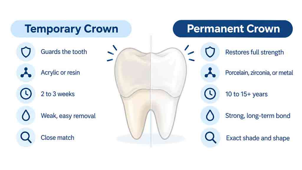 Temporary Crown vs Permanent Crown