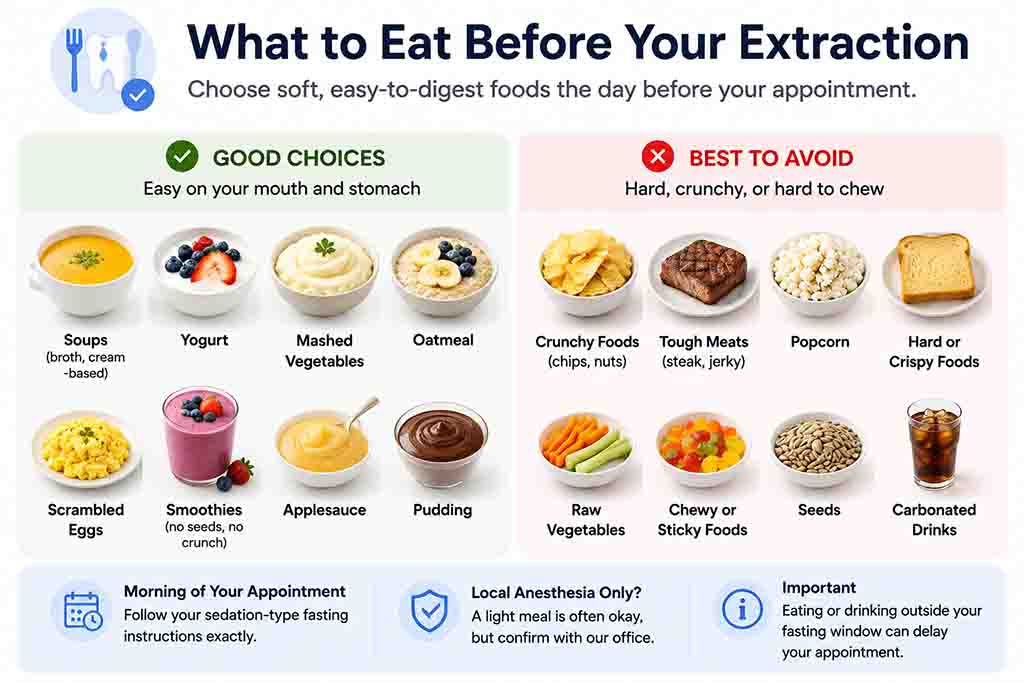 what to eat before a tooth extraction